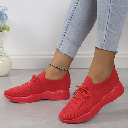 Yuna – Breathable Mesh Women's Sneakers with Laces and Platform Sole
