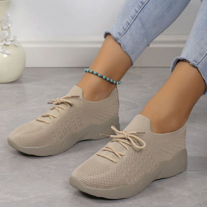 Yuna – Breathable Mesh Women's Sneakers with Laces and Platform Sole