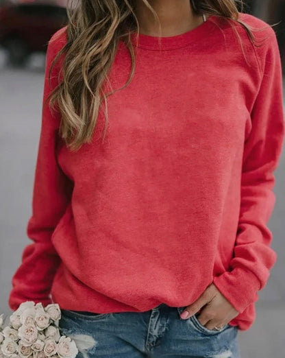 Casual Sweatshirt with Round Neck