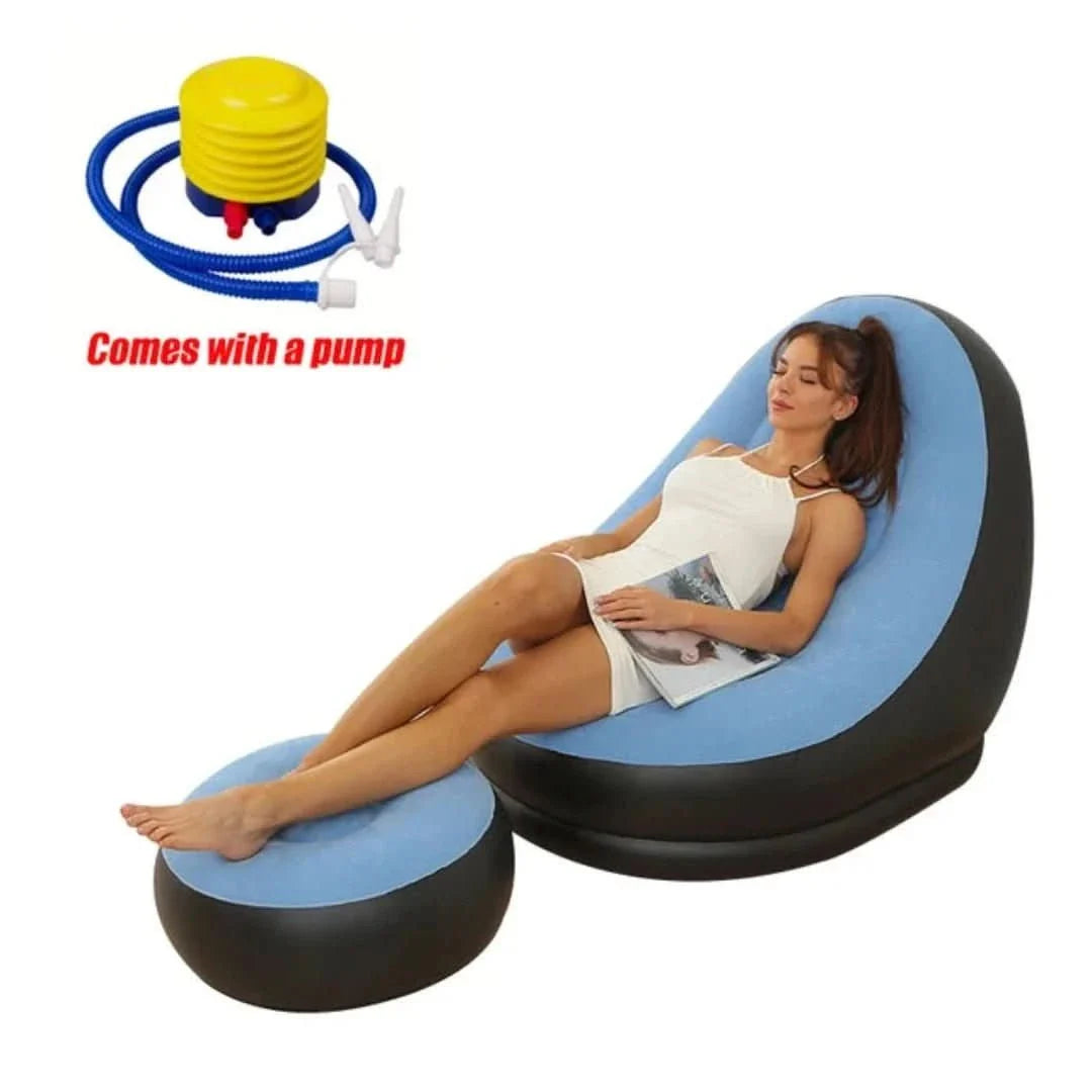 ComfortCraze | Sofá inflable con puf