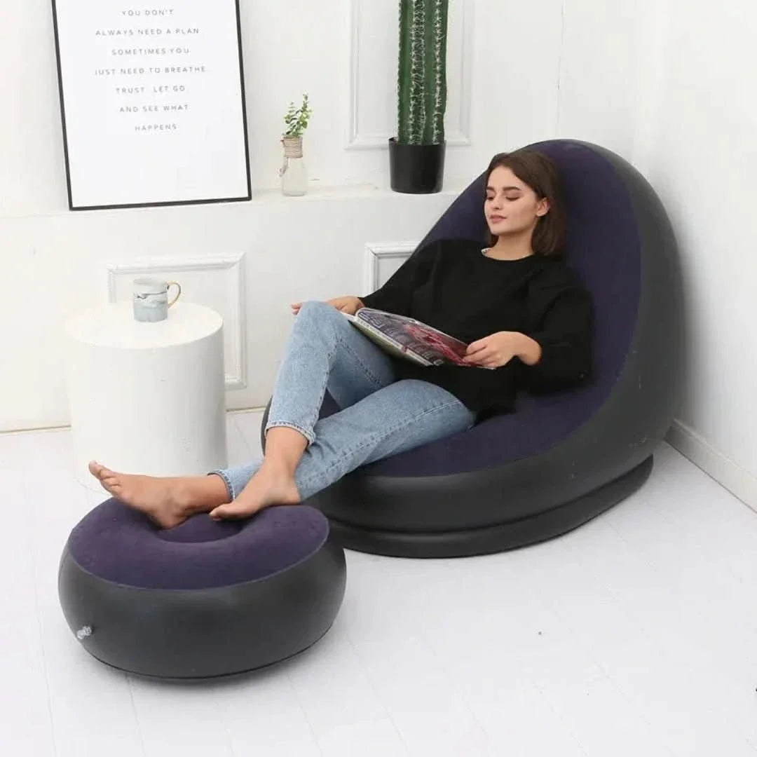 ComfortCraze | Sofá inflable con puf