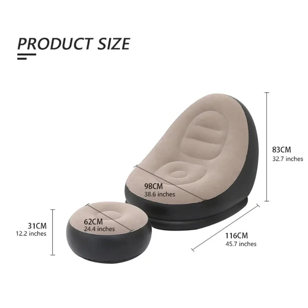 ComfortCraze | Sofá inflable con puf