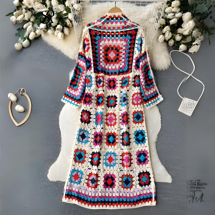 Colourful ladies' cardigan - long cardigan for women