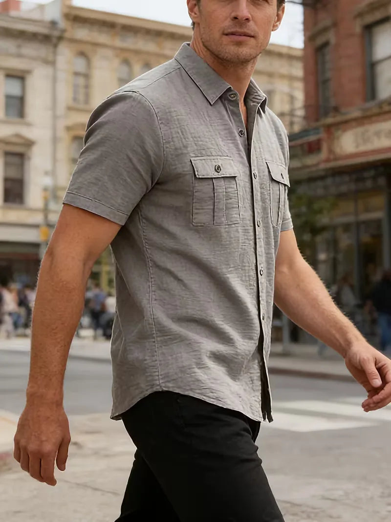 Chemise à manches courtes avec poches poitrine