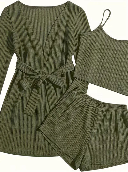 Ensemble trois pièces avec texture gaufrée