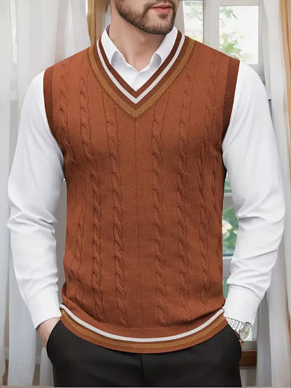 Gilet sans manches en tricot avec col en V