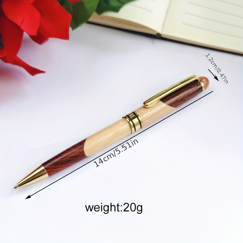 Hochwertige Stiftebox aus Holz mit luxuriösem Kugelschreiber – Professionell und stilvoll