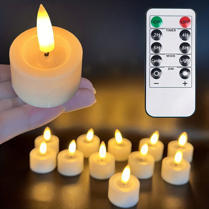 Velas de té mágicas sin llama - Juego con mando a distancia y temporizador regulable