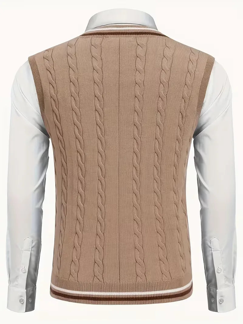Gilet sans manches en tricot avec col en V