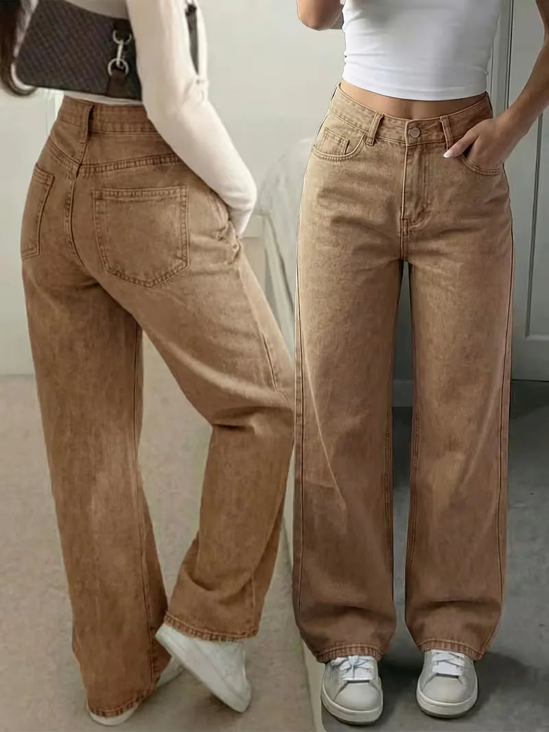 Jean droit taille mi-haute