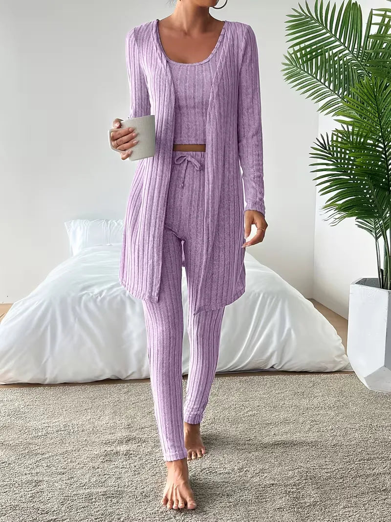 Ensemble trois pièces avec cardigan