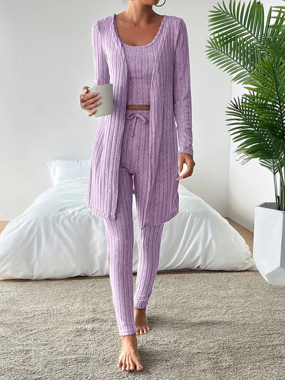 Ensemble trois pièces avec cardigan