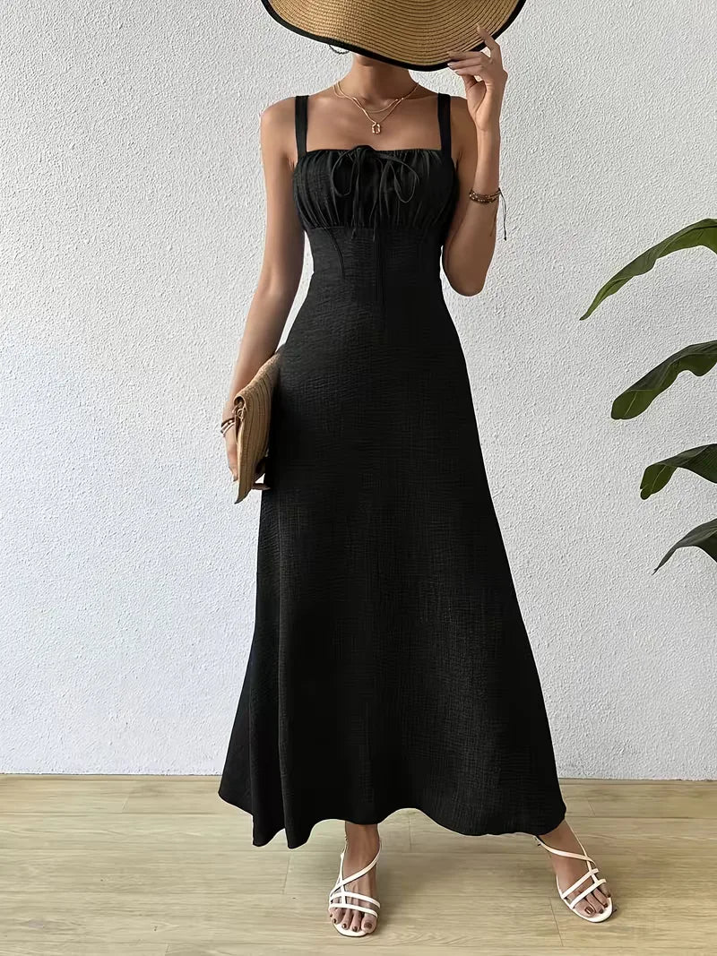 Robe portefeuille à fines bretelles