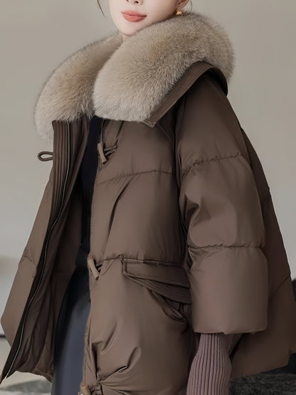 Dámská bomber bunda s odnímatelným límcem – teplá a elegantní
