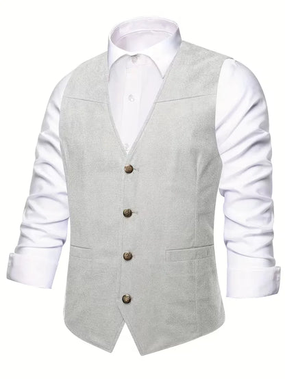 Gilet avec col en V et boutons