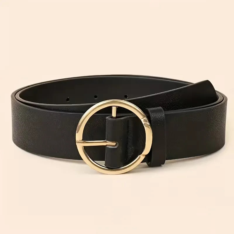 Narrow belt with metal buckles