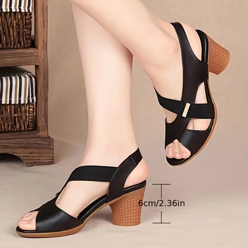 Heeled sandal with block heel