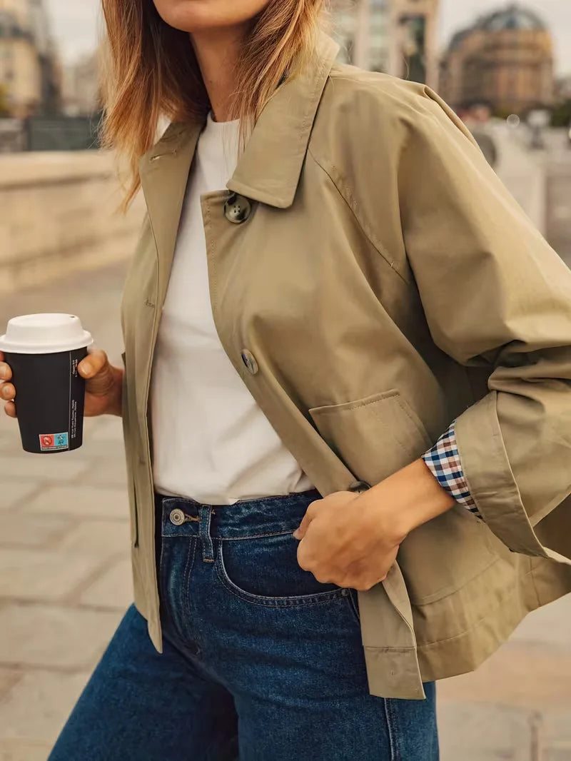 Trench-coat avec doublure à carreaux