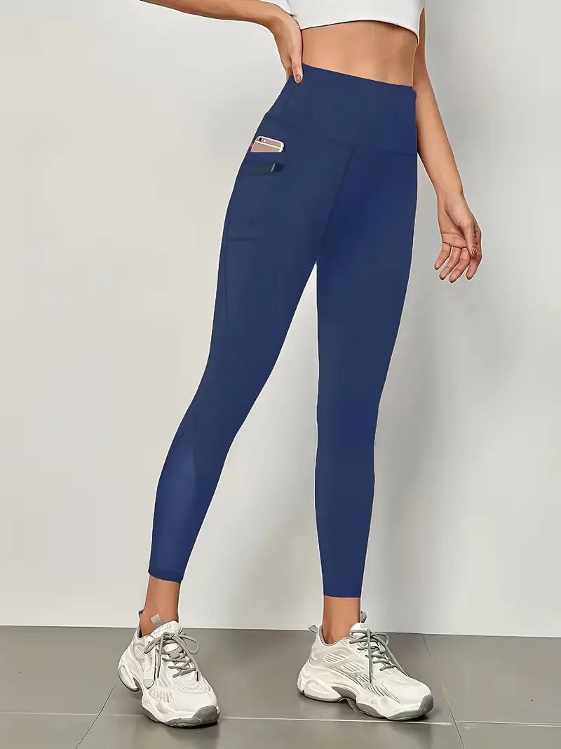 High-Waisted Leggings with Mesh Panels
