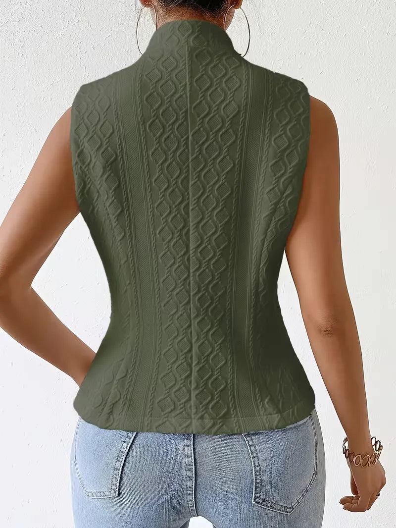 Gilet avec col en V et boutons