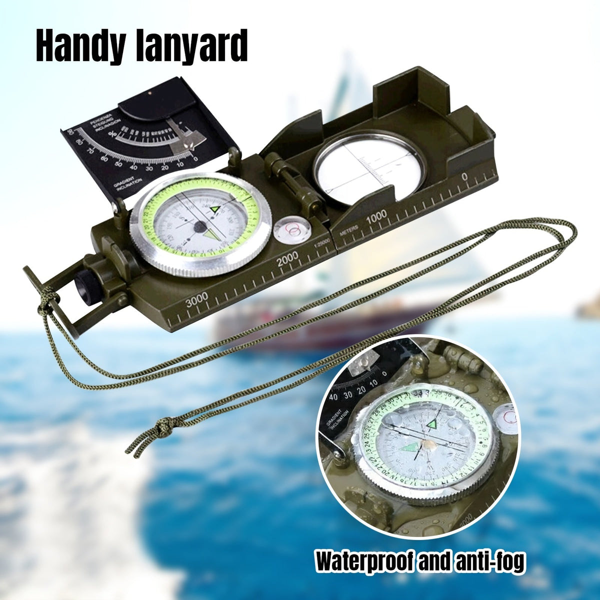 TrekGuard Military Compass – Waterproof and Illuminated for Precise Navigation