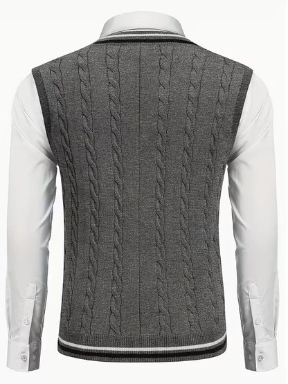 Gilet sans manches en tricot avec col en V