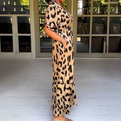 Maxi Dress with Leopard Print - Esmee