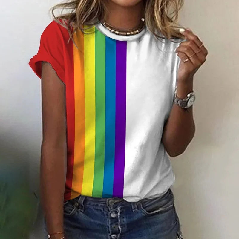 T-shirt arco-íris elegante