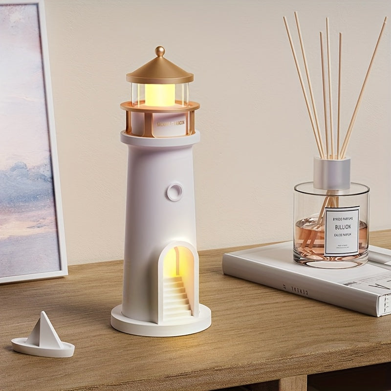 Lampada da tavolo decorativa a forma di faro con luce regolabile, per gli interni