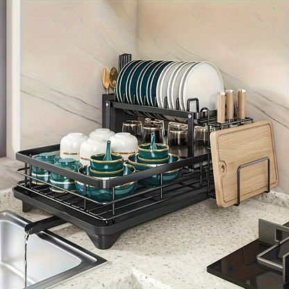 SteelFlow Draining Rack with 2 Layers – Spacious, Practical and Durable