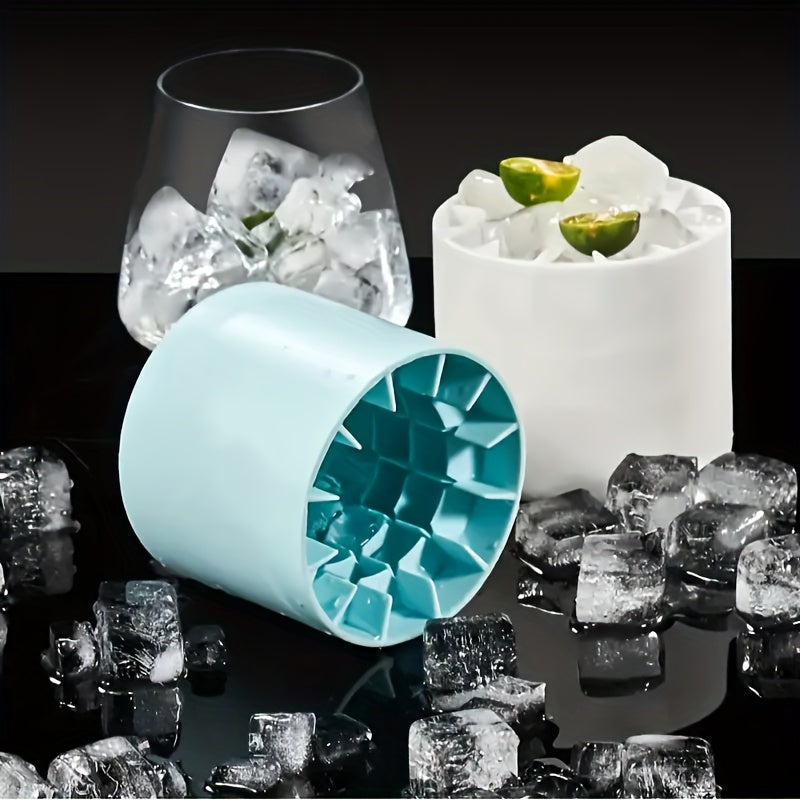 Silicone Cylindrical Ice Tray with Removable Ice Bin for Cold Drinks