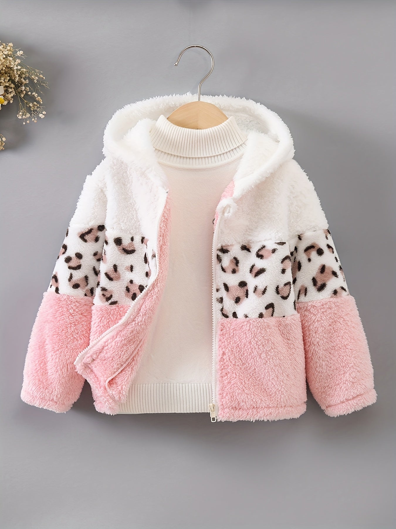 Jacket with Leopard Print and Fleece for Girls - Sasha