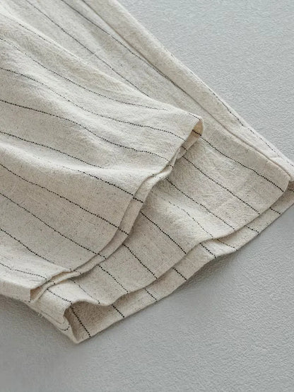 Pantalon large à rayures verticales