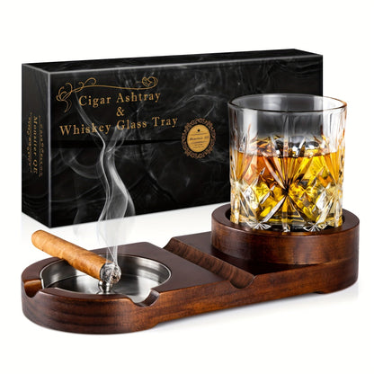 Creatieve sigarenasbak en whiskyglaasjesplateau - Het perfecte Vaderdag- of relatiegeschenk