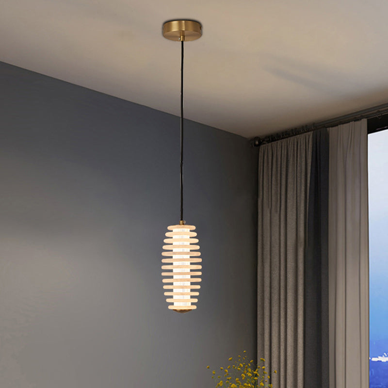 Scandinavian Round LED Pendant Light with Copper Finish