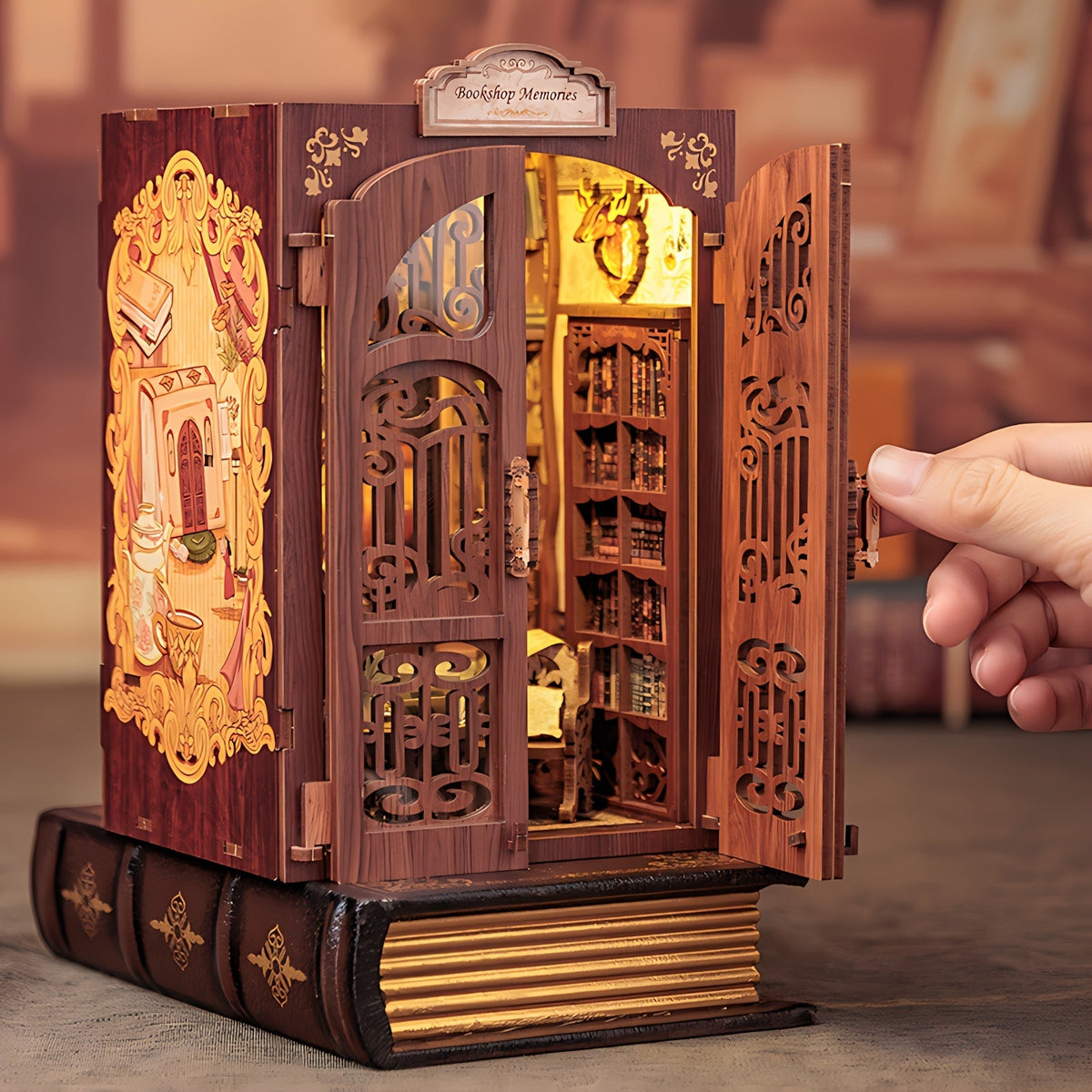 Mini libreria a forma di gufo fai da te – Kit in legno 3D con illuminazione per decorazioni creative