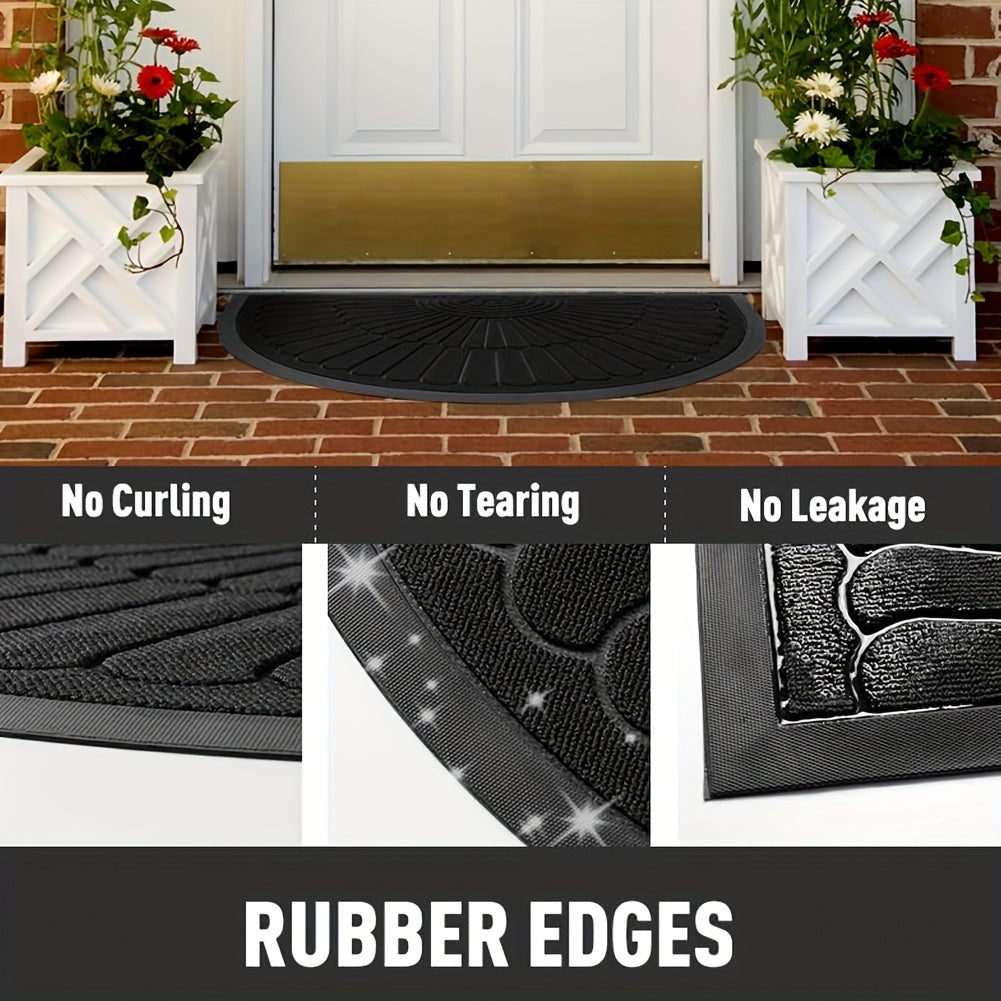 Sustainable Rubber Doormat - Half-Round Design for Outdoor and Indoor Use