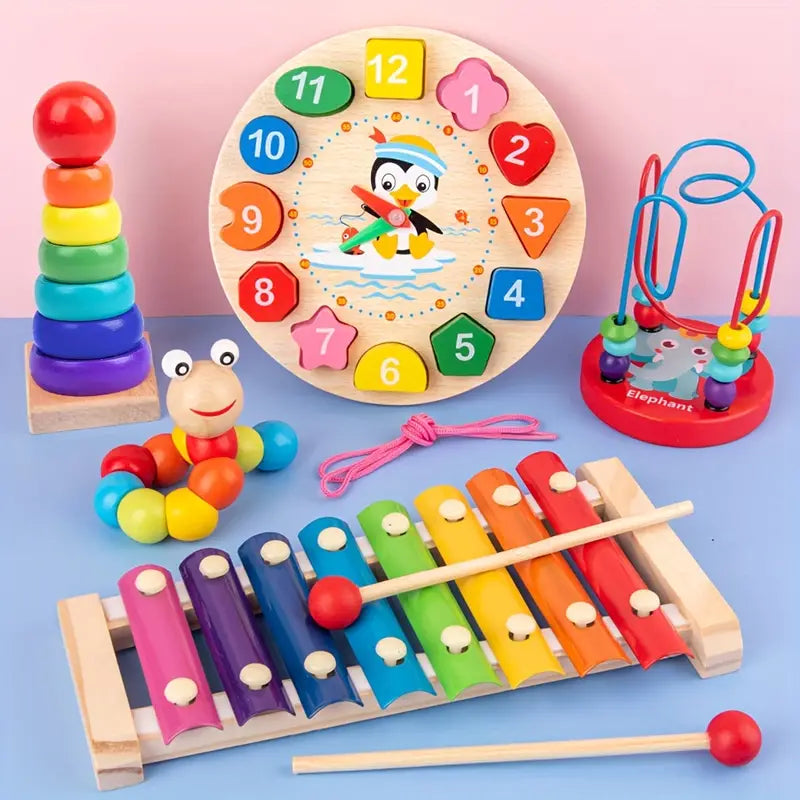 5-in-1 モンテッソーリ遊びセット - 創造的な遊びを楽しもう - スキルを伸ばす