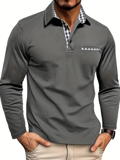 Polo elegante de manga larga para hombre