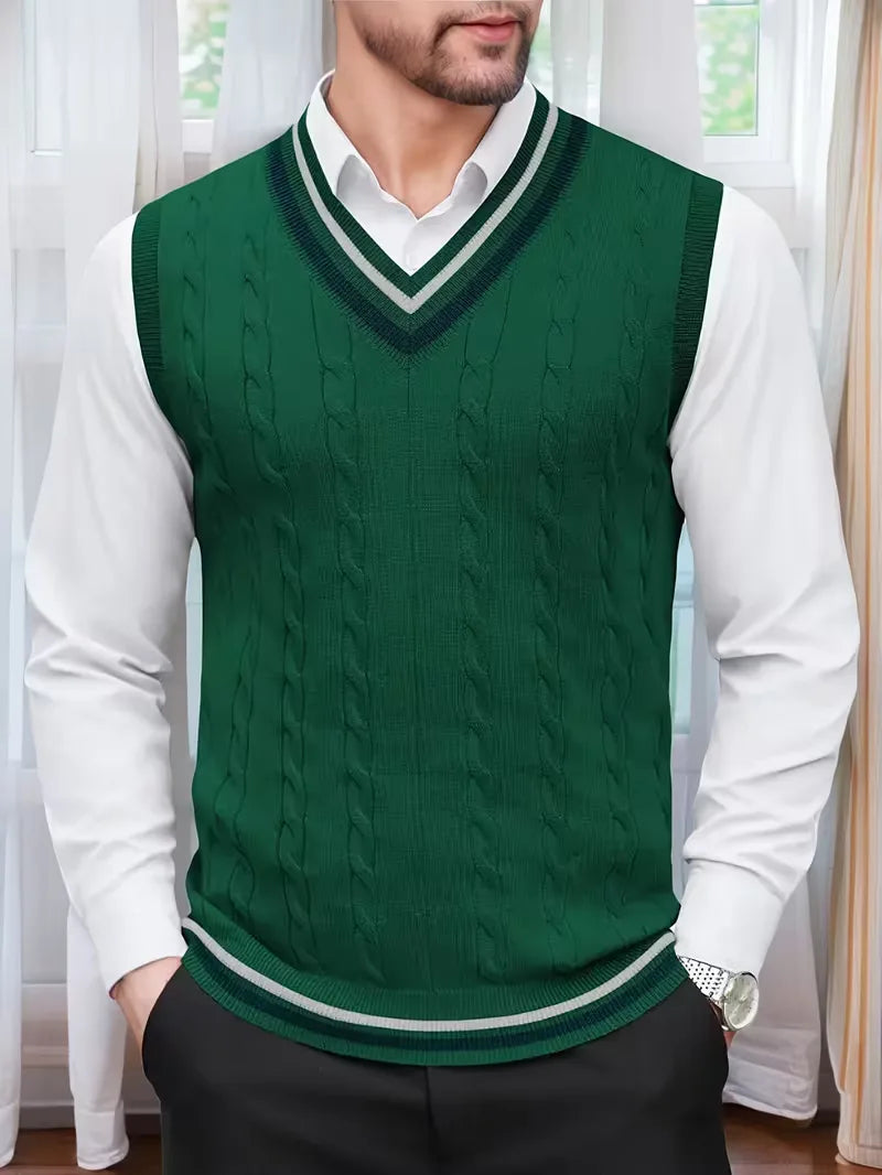 Gilet sans manches en tricot avec col en V