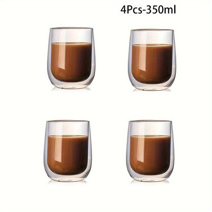 Set van 4 dubbelwandige glazen - glazen van 350ml voor warme en koude dranken