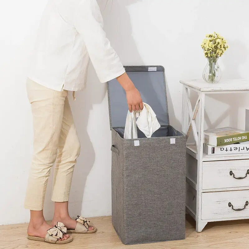 Collapsible Large Laundry Basket with Lid