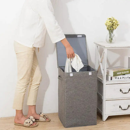 Collapsible Large Laundry Basket with Lid