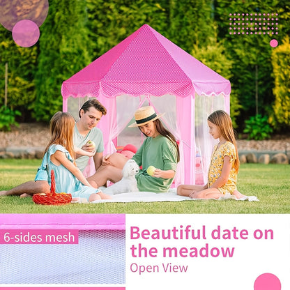 Tenda da gioco da principessa con luci a forma di stella – Perfetta per giocare in casa o all’aperto