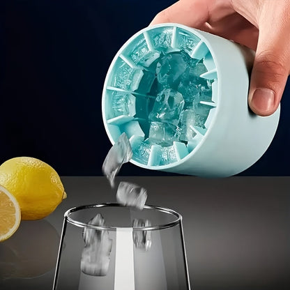 Silicone Cylindrical Ice Tray with Removable Ice Bin for Cold Drinks