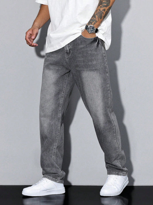 Jeans casuales lisos para hombre