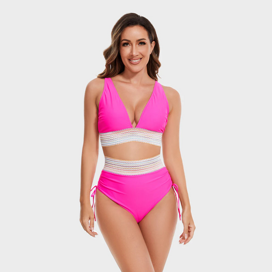 Conjunto de bikini de talle alto para mujer