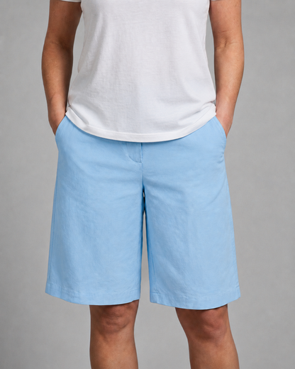 Ladies Casual Shorts with Drawstring and Side Pockets
