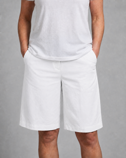 Ladies Casual Shorts with Drawstring and Side Pockets