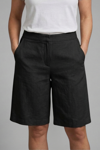Ladies Casual Shorts with Drawstring and Side Pockets